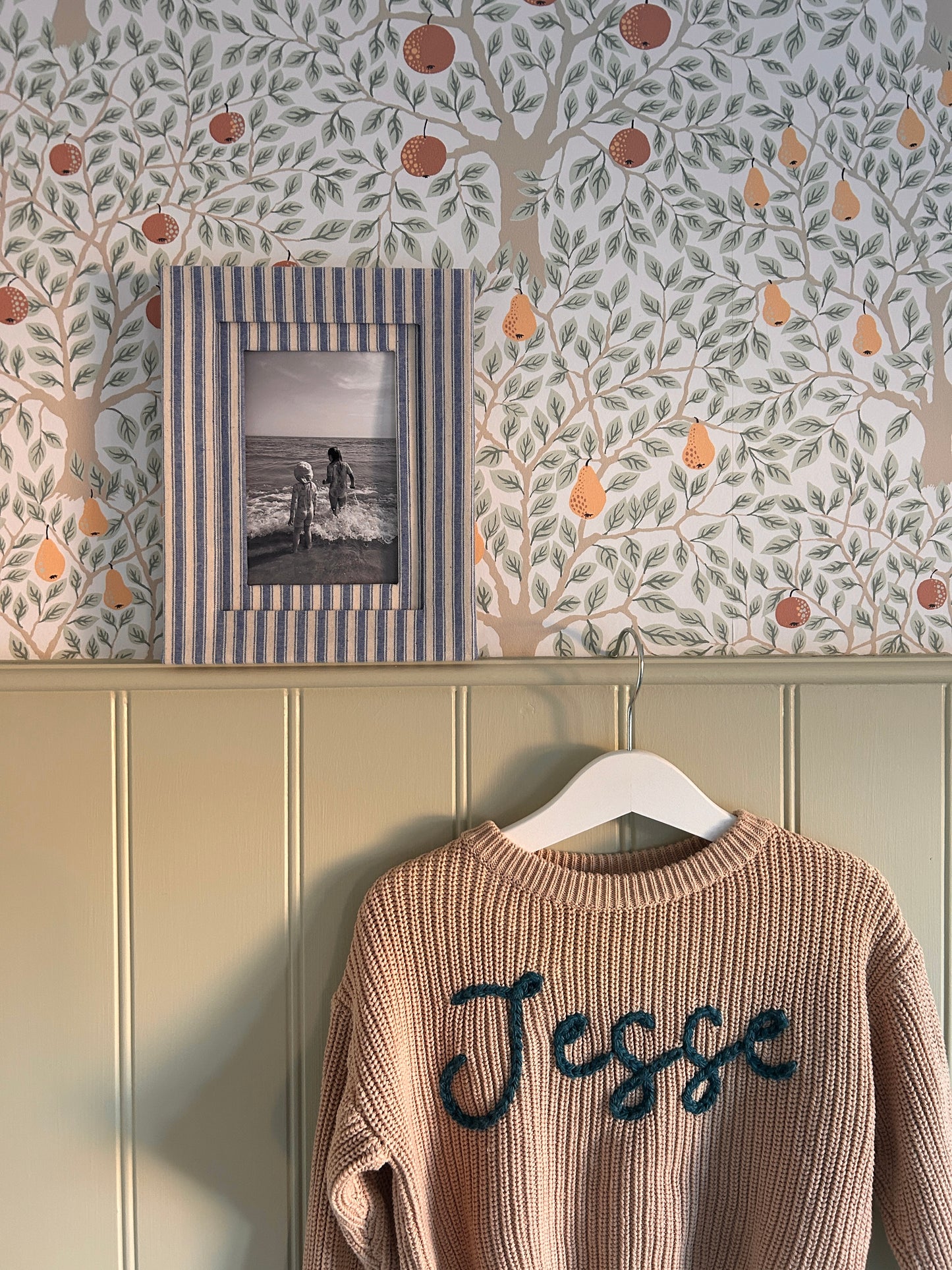 Blue Stripe Fabric Photo Frame