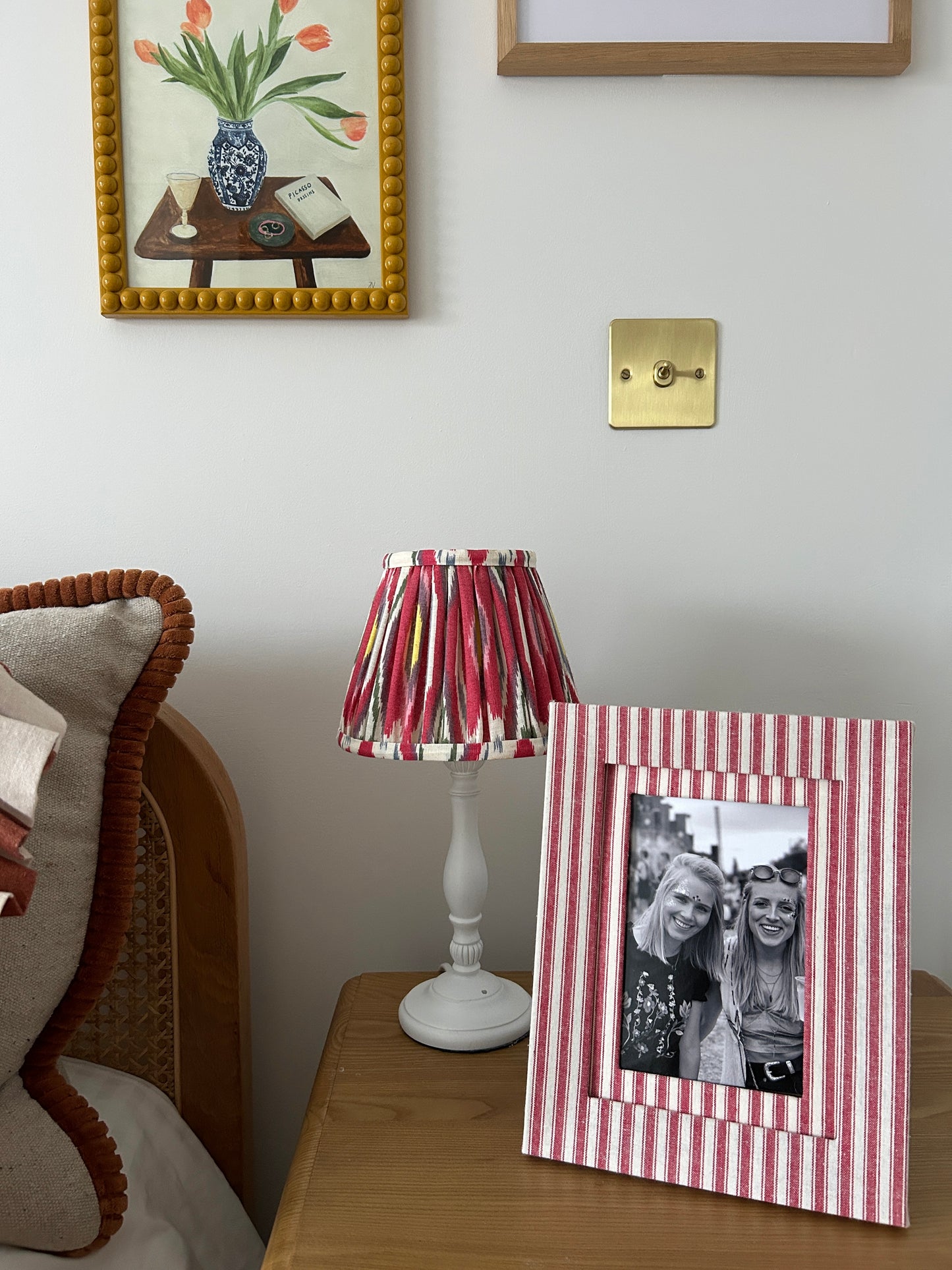 Red Stripe Fabric Photo Frame