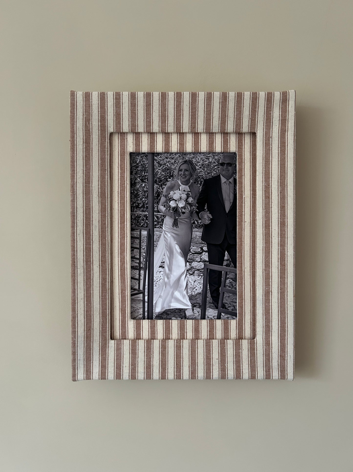 Brown Stripe Fabric Photo Frame