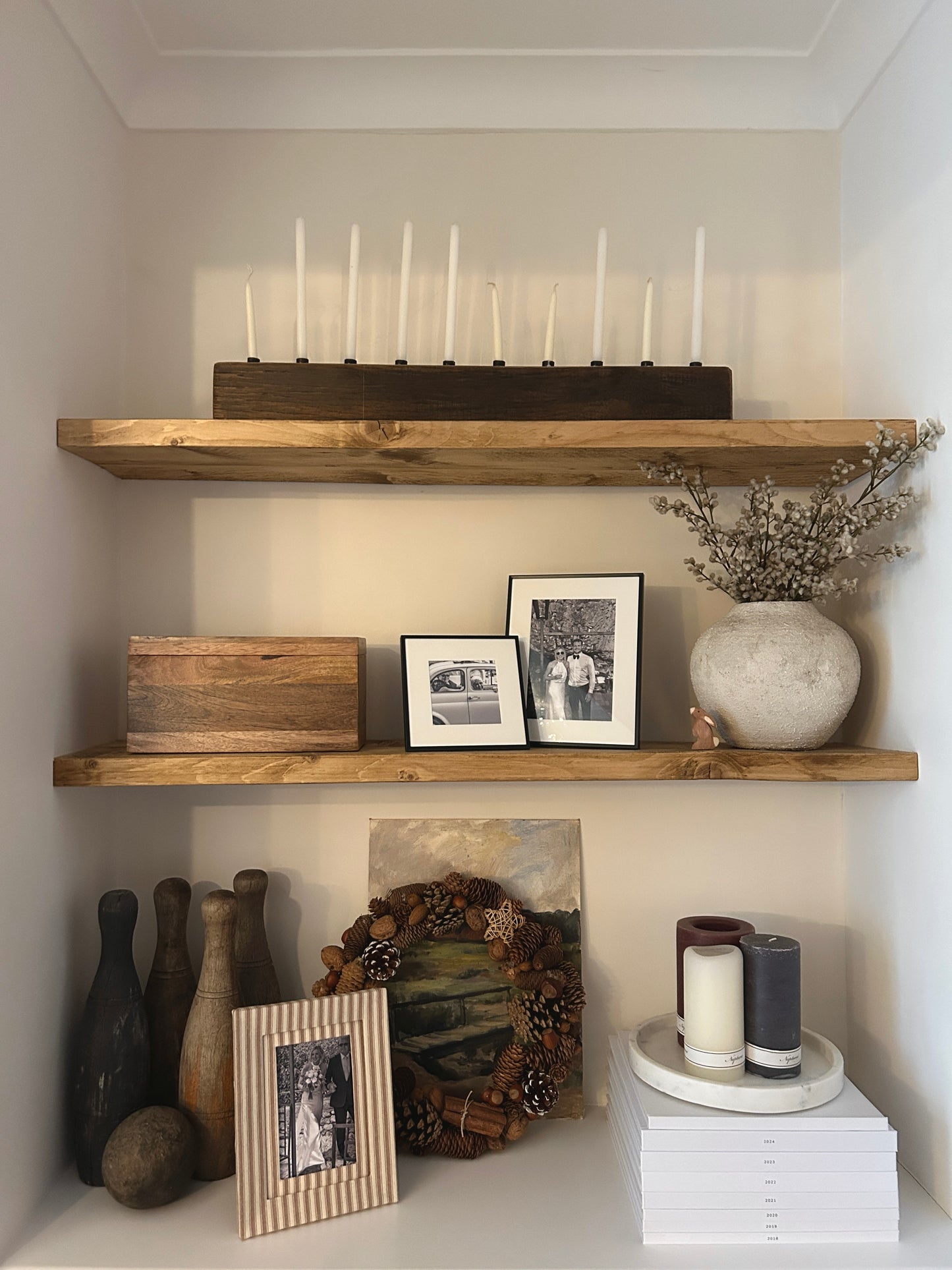 Brown Stripe Fabric Photo Frame