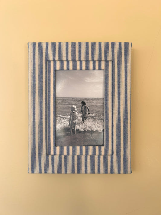 Blue Stripe Fabric Photo Frame