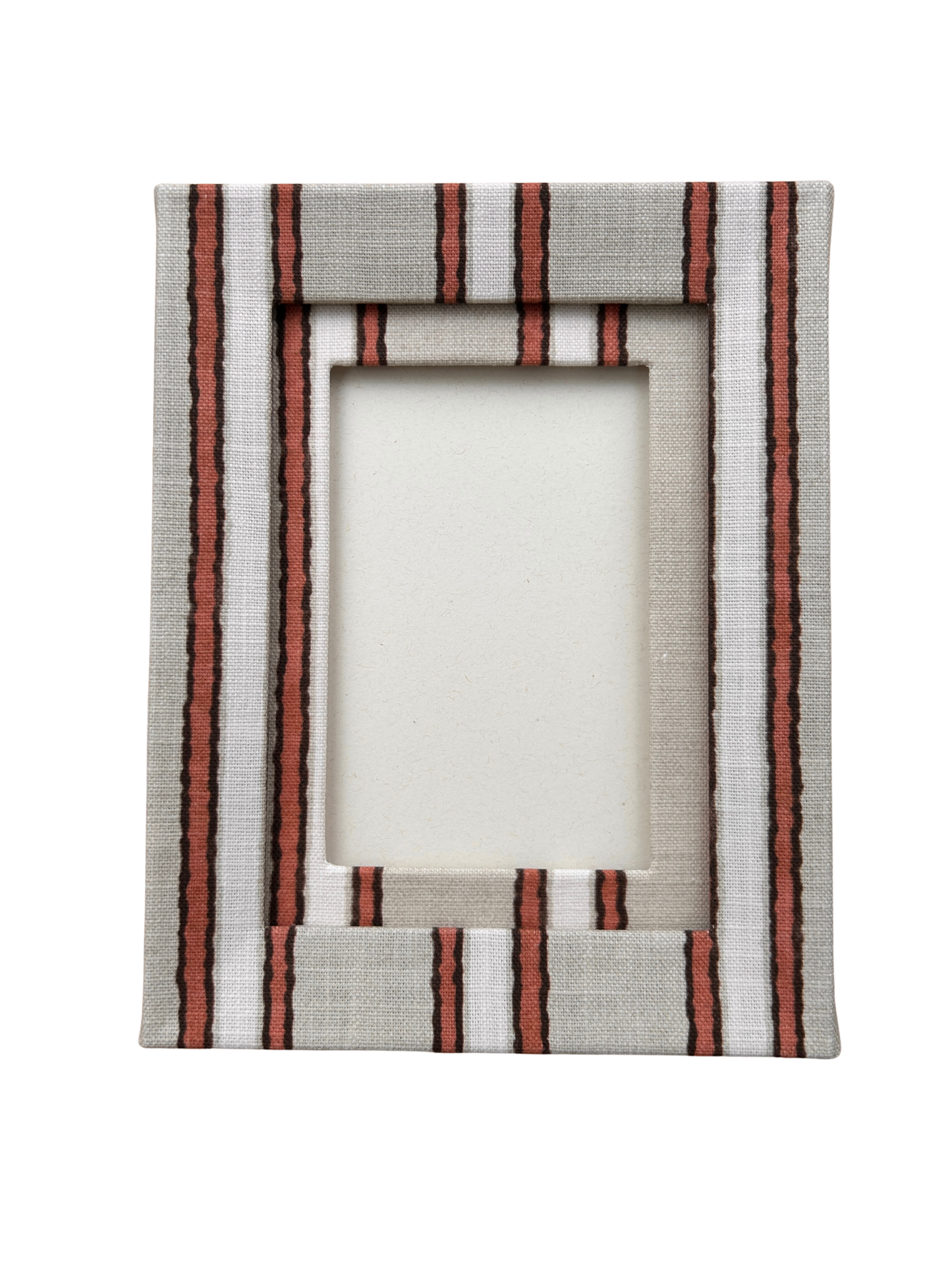 Terracotta Natural Stripe Fabric Photo Frame